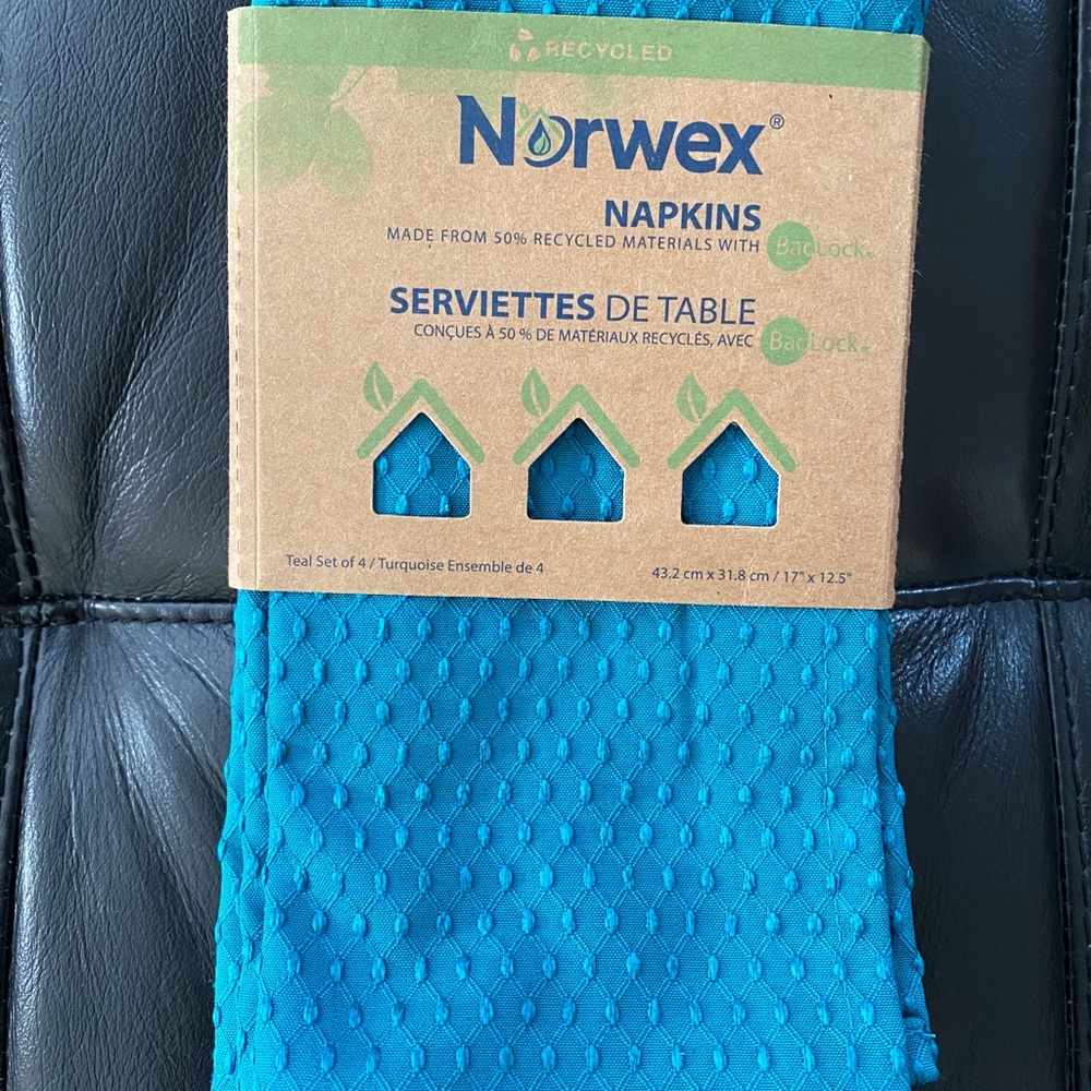 Norwex Napkins - Peacock - set of 4